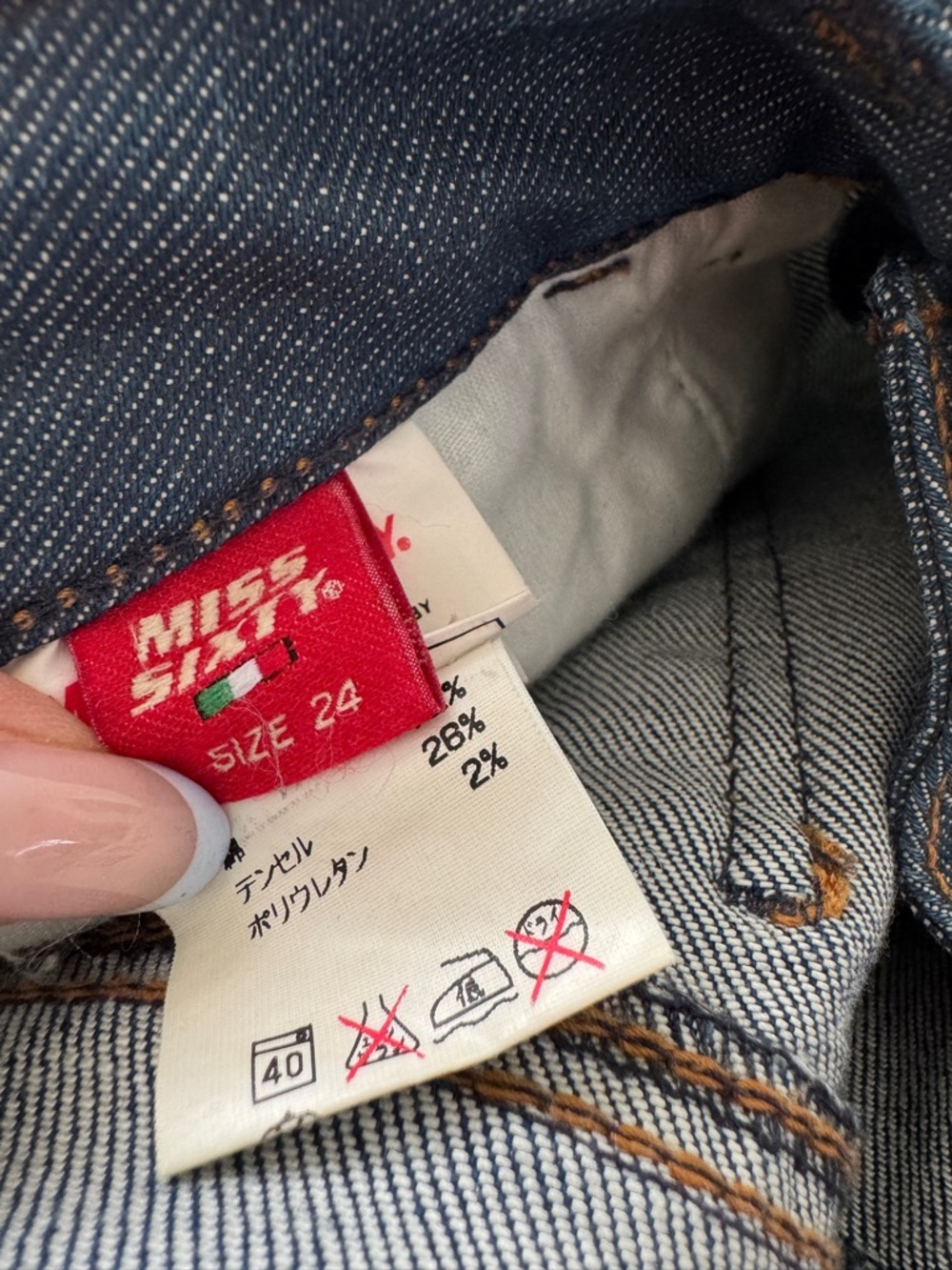 Miss Sixty Y2K Low Rise Straight Leg Model Off Duty Jeans Size 24 - Picture 10 of 10
